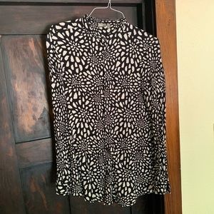 regular longline spot shirt with grandad collar